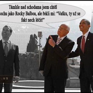 Klaus, Obama a Medveděv v Praze     