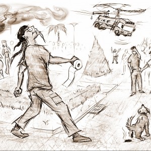 Ilustrace humorných povídek "Můj den Blbec!" č. 1