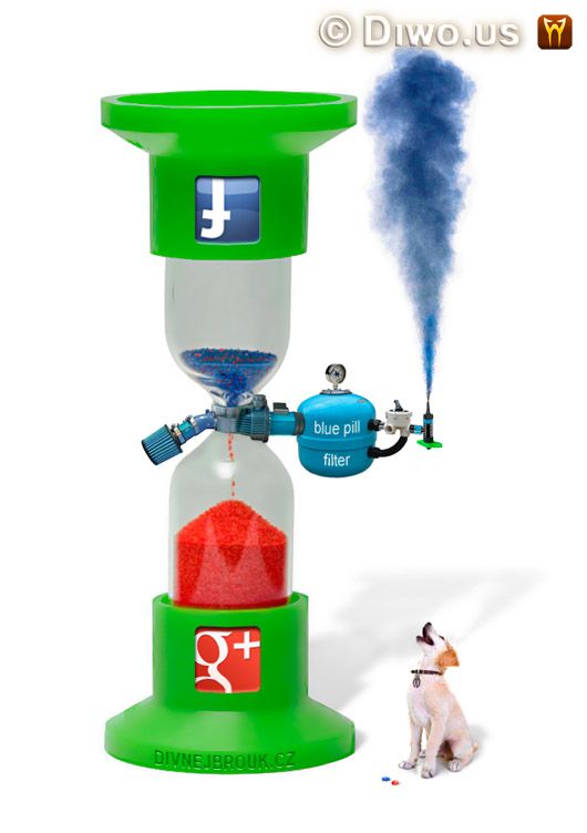 Divnej Brouk - Přesýpací hodiny Facebook - Google+ sandglass, hourglass, G+, Plus, Red Pill, Blue Pill Filter, dog, červená modrá pilulka, pes Divnej Brouk - Přesýpací hodiny Facebook - Google+ sandglass, hourglass, G+, Plus, Red Pill, Blue Pill Filter, dog, červená modrá pilulka, pes