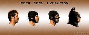 Diwous - Petr Čech Evolution, evoluce, tankista, batman, football goalkeeper, brankář, FC Chelsea, rugbyová helma, chránič nosu, zranění hlavy, vtip, humor, Divnej Brouk, Cech, Mask, Zorro, maska, Česko, Černá Hora