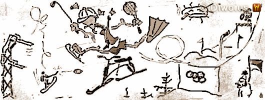 Diwous - humorné povídky, cyklus Jak dobÍt svět, Jak jsem vybojoval olympijské zlato, atombordel, badminton raketa, Bambini di Praga, baron Coubertin, biker, brandy, brusle, česká vlajka, ČOV, čtyřbob, difuzor, fleret, golfová hůl, izotop 235U, jégrovky, kladina, malorážka, Olympiáda, hry, ploutve, rugby šiška, šampión, skif, skokanský můstek, šroubovice DNA, stadión, štafeta, Štěstěna, suspensor, Taxisův příkop, tenisák, uranové doly, Zlatá medaile