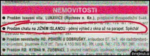 Diwous - Chata na Islandu - výbuch sopky, Bárdarbunga, Eldfell, Eyjafjallajökull, humor, Inzerát, Katla, nemovitosti, vtip, Divnej Brouk