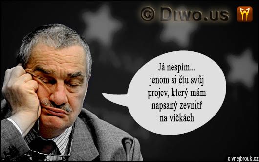 Diwous - Karel Schwarzenberg spící, humor, kníže, ležící, sedící, spánek, spící, usínání, vtip, divnej brouk