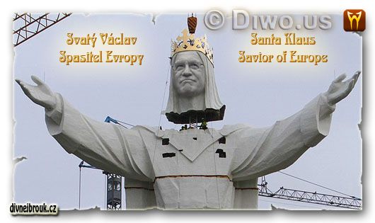 divnej brouk - socha sv. svatého Václava, prezident Václav Santa Klaus - Spasitel obří největší nejvyšší, world's largest biggest Statue Jesus Christ Poland, Polsko divnej brouk - socha sv. svatého Václava, prezident Václav Santa Klaus - Spasitel obří největší nejvyšší, world's largest biggest Statue Jesus Christ Poland, Polsko