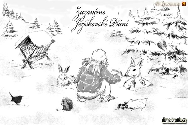 divnej brouk - kresba, zachumelený les, palouk, zvířátka, zimní krmení zvěře, kaštany, srnka, seno, zajíček, veverka, zajíc, kos, sýkorky, zavěšený lůj, krmítko, krmelec, sůl, dívka divnej brouk - kresba, zachumelený les, palouk, zvířátka, zimní krmení zvěře, kaštany, srnka, seno, zajíček, veverka, zajíc, kos, sýkorky, zavěšený lůj, krmítko, krmelec, sůl, dívka