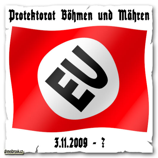 divnej brouk - vlajka, logo EU, Evropská Unie, European Union, svastika, nový protektorát Čechy a Morava, new flag Protektorat Böhmen und Mähren, 3.11.2009 divnej brouk - vlajka, logo EU, Evropská Unie, European Union, svastika, nový protektorát Čechy a Morava, new flag Protektorat Böhmen und Mähren, 3.11.2009