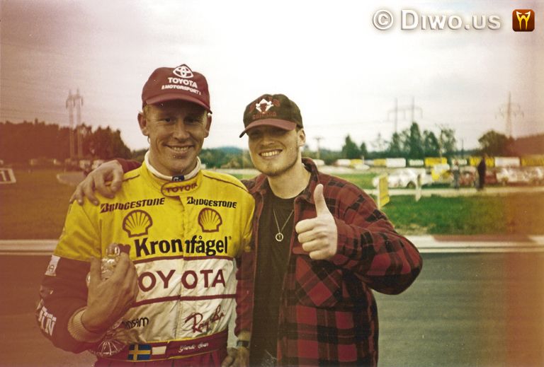 Diwous - Gunde Svan, selfie, fenomén, několikanásobný lyžařský olympijský vítěz, mistr světa, Mistrovství Evropy, rallycross, autodrom Sosnová, Česká Lípa, vítěz, Toyota Celica, Bridgestone, Shell, soutěžní speciál, závodní auto