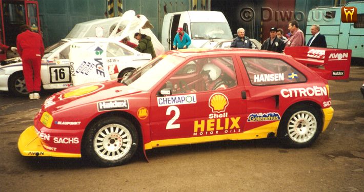 Diwous - Kenneth Hansen, Mistrovství Evropy, rallycross, autodrom Sosnová, Česká Lípa, Švéd, vítěz, Citroen, Sachs, Helix, soutěžní speciál, závodní auto