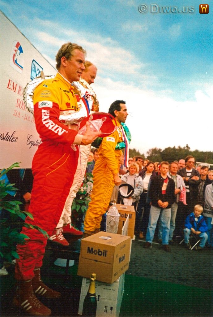 Diwous - rallycross, Mistrovství Evropy, autodrom Sosnová, Česká Lípa, vyhlášení vítězů, stupně