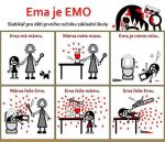 FUJ!SLABIKÁŘ - předělávka z internetu od neznámého autora, fanclub, fans, fanoušci, parodie, napodobenina, slabikář, první ročník, základní škola, děti, žáci, brutál, krev, násilí, Žáček, Ema mele, máma, záchod, pila, mixér, karikatura, kreslený komiks