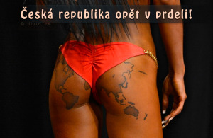 Diwous - Česká republika opět v prdeli, ČR, humor, kérka, mapa světa, prdel, tattoo, tetování, vtip, zadek