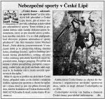 Diwous - Česká Tlama - Extreme Sports, novinový článek, Českolipské noviny, Česká Lípa, adrenalinové, extrémní, outdoorové sporty, tým, klub