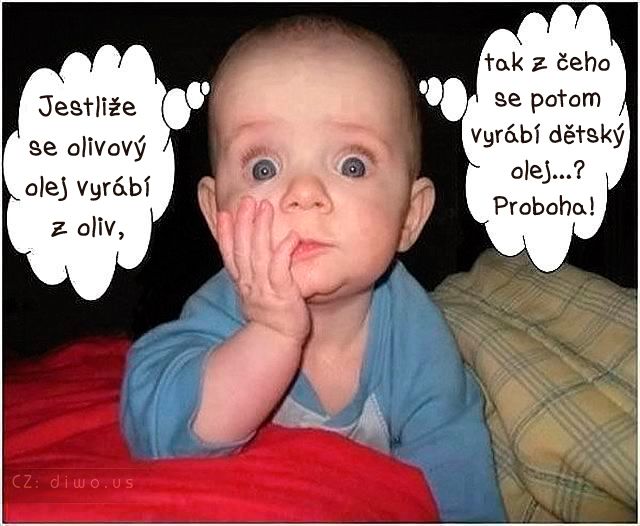 Diwous - Dětský olej, olivový olej, roztomilé miminko, batole, vtip, humor