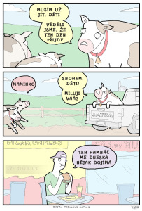 Diwous - McDonald's, černý humor, kráva, tele, hamburger, hambáč, jatka, vtip