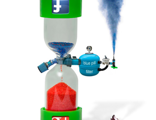 Přesýpací hodiny Facebook – Google+ sandglass