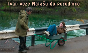 Diwous - Ivan veze Natašu do porodnice, buran, humor, stavební kolečko, vtip