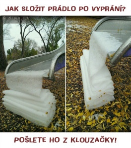Diwous - Jak složit prádlo - klouzačka, humor, kuriozita, sníh, vtip