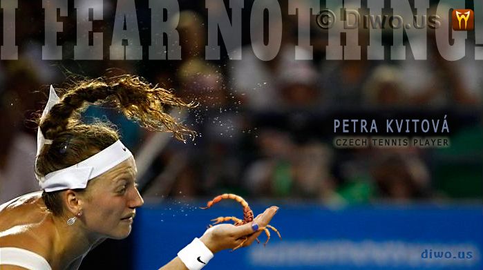 Diwous - Petra Kvitová, Wimbledon champion, česká lvice, škorpión, scorpion, Nebojím se ničeho!, I fear nothing!, podání, kurt, nike, cop
