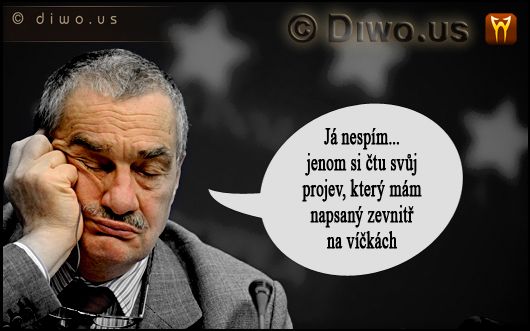 Diwous - Karel Schwarzenberg spící, humor, kníže, ležící, sedící, spánek, spící, usínání, vtip