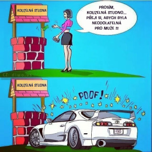 Diwous - kouzelná studna, studánka, Toyota Supra, neodolatelná, žena, dívka, přání, peníze, humor, vtip