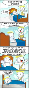 Diwous - nebe, ráj, anděl, postel, smrt ve spánku, vstávání, ještě pět minut, humor, vtip