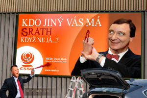 Diwous - billboard, David Rath, Miroslav Macek, vtip, humor, sprejer, vandal, ČSSD, ODS, Fuck Off, spor, Macka facka