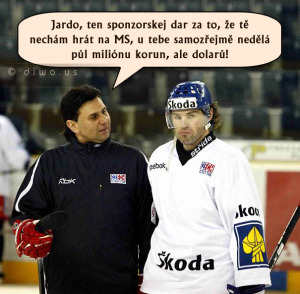 česká hokejová reprezentace, dolary, hokej, Jaromír Jágr, kauza, kauza Růžičkovo video, koruny, korupce, Mistrovství světa, MS v hokeji, MS v hokeji 2015, Ostrava, Praha, půl miliónu, reprezentační trenér, sponzorský dar, úplatek, Vladimír Růžička