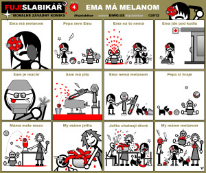 Diwous - FUJ!SLABIKÁŘ - díl 4. - Ema má melanom, bílý králíček, chirurg, krvavá jelita, kuchyňský robot, melanom, motorová pila Huskrvavna, operace, Pepa, sekáček na maso, white rabbit, FUJ!SLABIKÁŘ, batole