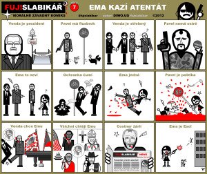 Diwous - FUJ!SLABIKÁŘ - díl 7. - Ema trestá atentát, prezident Václav Klaus, Havel, most Havla, Pavel Vondrouš, airsoft ČZ 75, Antiperle, vlajka zástava Venda - Pravda vítězí, Obama, Papež Benedikt XVI - Joseph Alois Ratzinger, Dalajláma - Tändzin Gjamccho, Chuck Norris, Kevin Costner, Kennedy