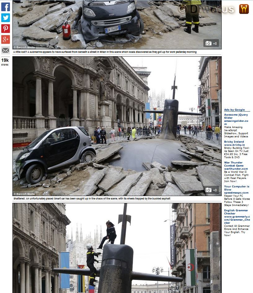 Diwous - Apple Maps, Itálie, Milán, reklamní kampaň, trik, vojenská ponorka, vtípek, žertík